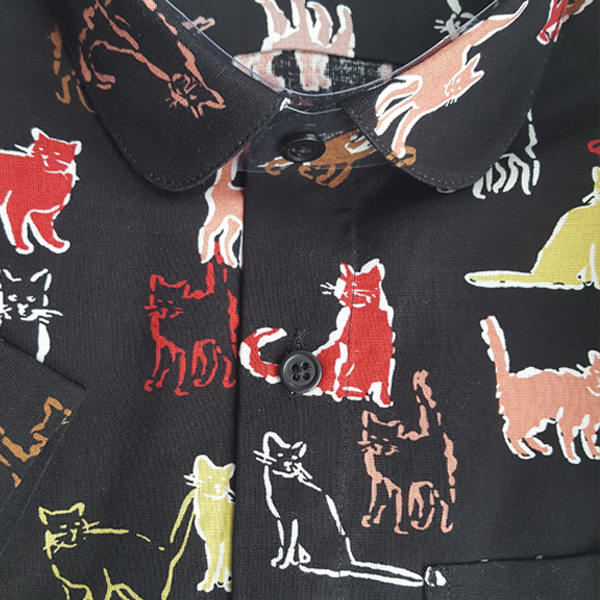 Cats print women shirt on black background