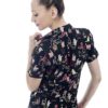 Cats print women shirt on black background