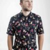 Cats print women shirt on black background