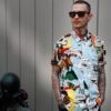 Men shirt with comics pattern