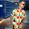 Men shirt with coloured squares