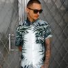 Men shirt with leaf pattern